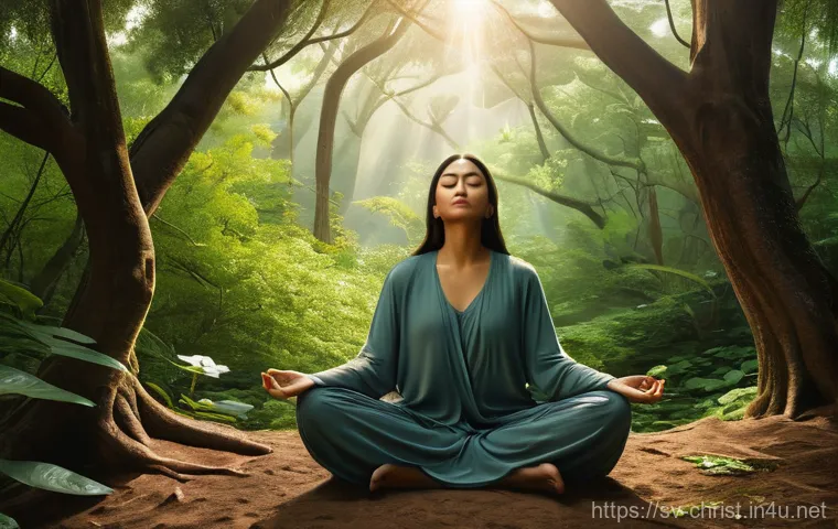 기독교와 우주론 - **Cosmic Contemplation:** A lone figure, of indeterminate gender, stands on a smooth, slightly eleva...